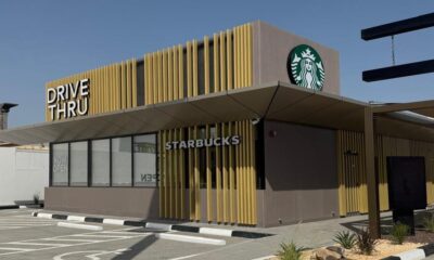 Modular drive-thru Starbucks Dubai exterior view