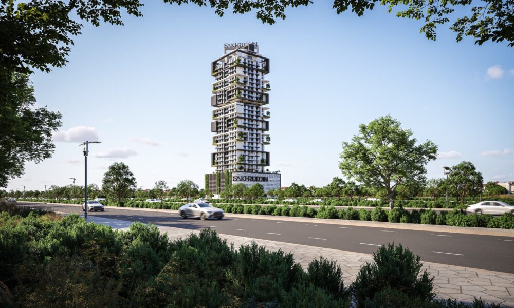 A wide angle shot of the new Treppan Tower by Fakhruddin Properties