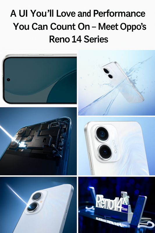 Oppo Reno 14 Series promotional collage highlighting design and performance