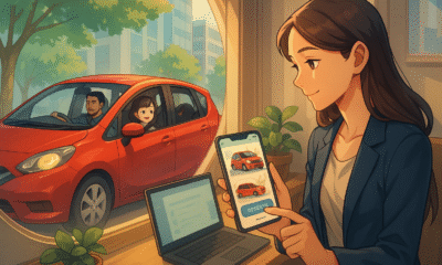 Mother booking a car from SelfDrive for child to go to school