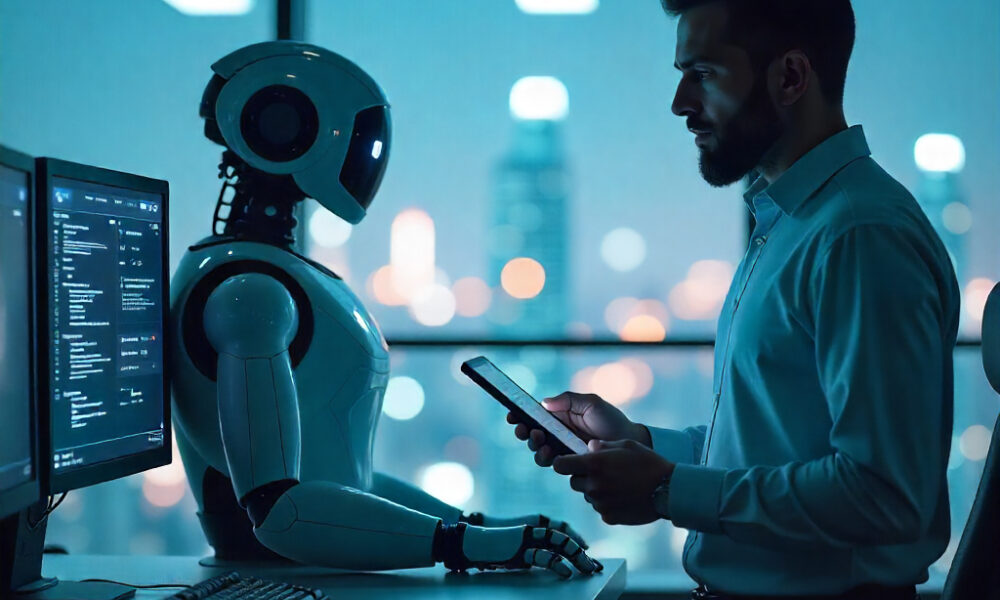 Male handling robot and testing it