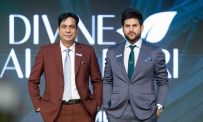 Mian Asad Bashir, Founder and Chairman, and Hamza Asad, CEO of Takmeel Developments, at the Divine Al Barari project launch event in Dubai.
