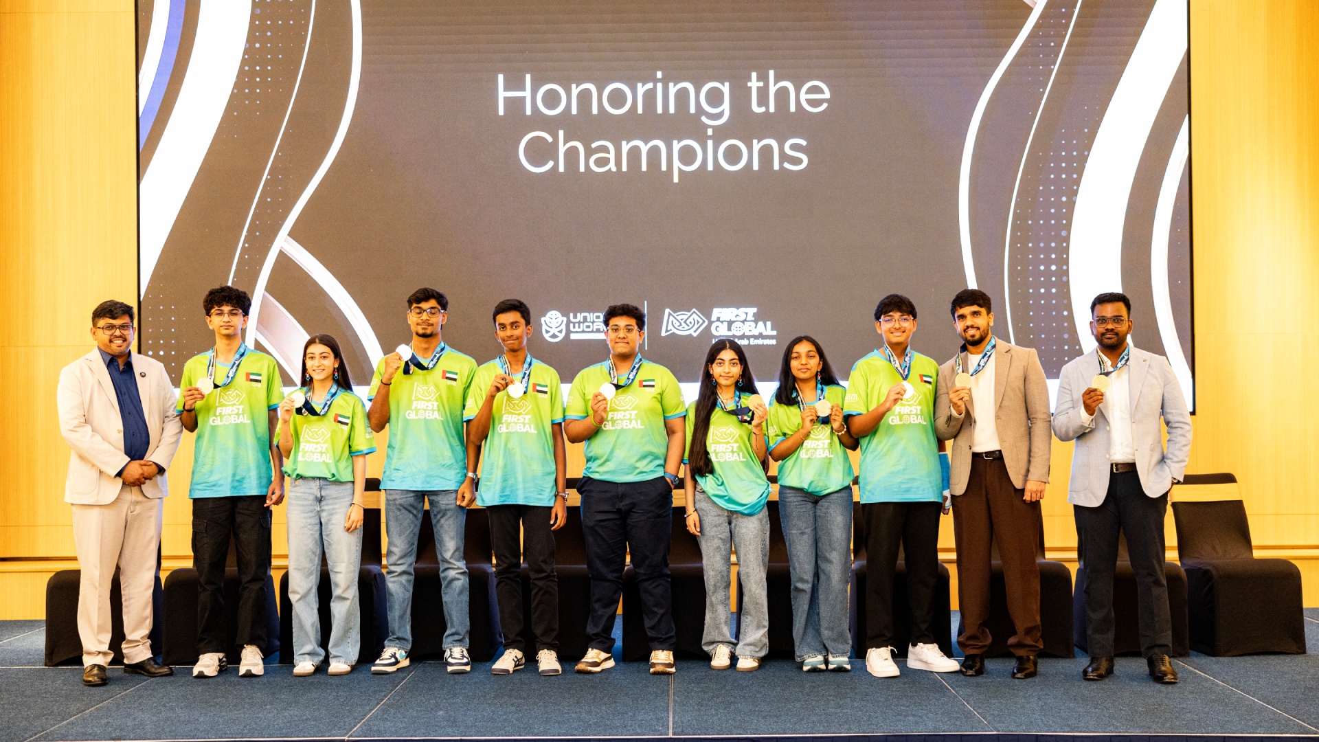 Winners of the Olympics of Robotics competition.