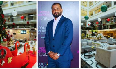 New Project (2).jpg You said: based on the image below i want an ALT text description content, describing the image precisely what is happening and what it is when posting on the website using wordpress. be precise on this ALT description. this image is from FOUR POINTS BY SHERATON Copilot said: Copilot Here’s a precise ALT text description for the image: ALT Text: “Festive Christmas decorations at Four Points by Sheraton featuring a large decorated Christmas tree, red sleigh with ornaments, and holiday-themed setup in the hotel lobby; center backdrop with Four Points by Sheraton and PizzaExpress Live branding; elegant seating area with white and gold floral arrangements and hanging red, green, and white ornaments in a spacious atrium.