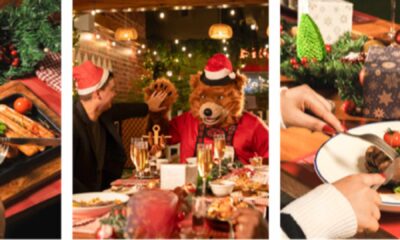 New Project (5).jpg You said: based on the image below i want an ALT text description content, describing the image precisely what is happening and what it is when posting on the website using wordpress. be precise on this ALT description. this image is from Bruno’s Biergarten Copilot said: Copilot Here’s a precise ALT text description for the image: ALT Text: Festive Bavarian-themed Christmas table at Bruno’s Biergarten featuring decorated greenery, wrapped gifts, and assorted holiday dishes including sausages and roasted meat. A person wearing a Santa hat is seated at the table, while a costumed bear mascot in a red outfit and Santa hat interacts with guests. Warm string lights and rustic decor create a cozy holiday atmosphere.