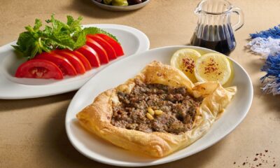 Authentic Levantine Meat Pie with Fresh Sides at Bab El Bahr