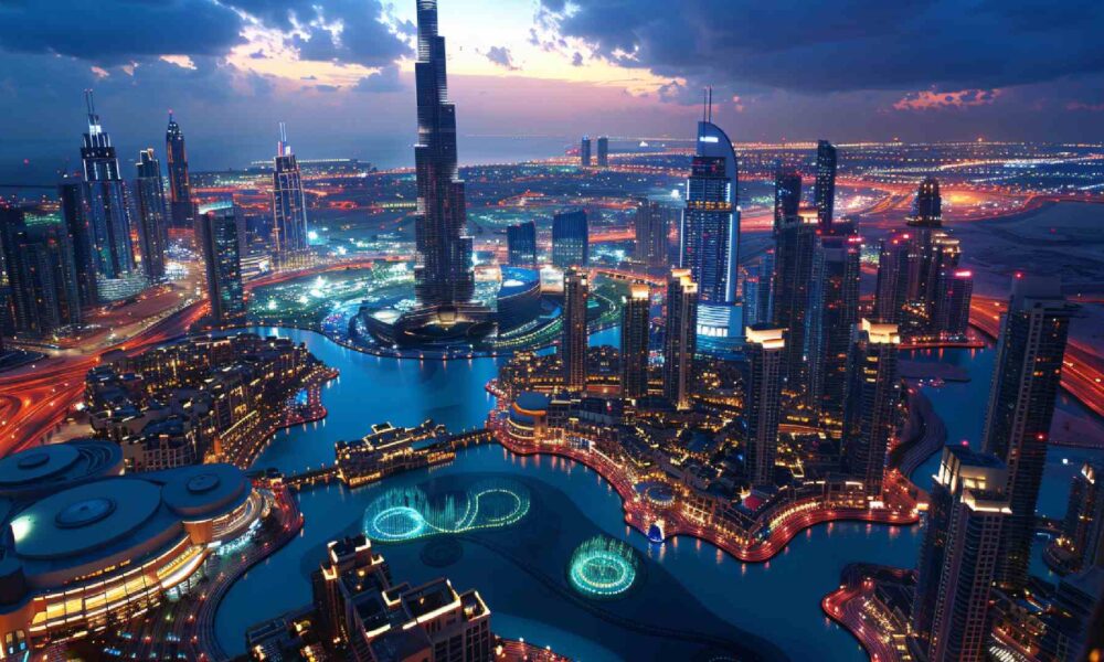 futuristic image of the UAE from an areial view